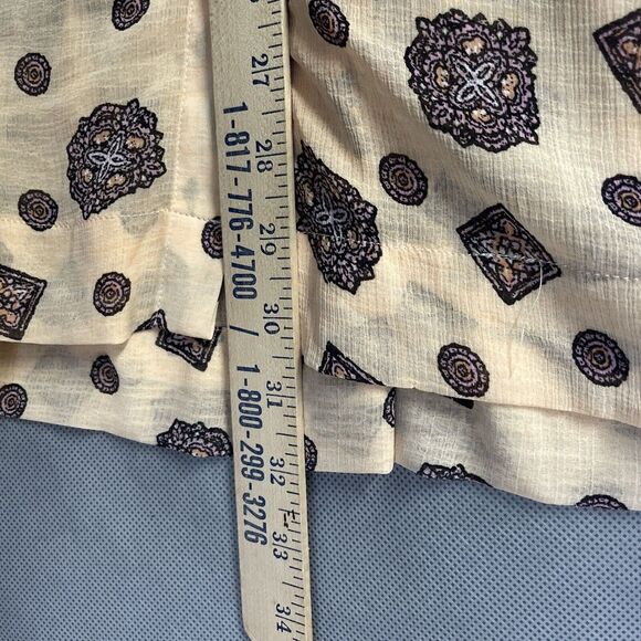 Free People Medium Mini Dress Boho Button Up Long Sleeve Sheer Tunic Tea Combo - Picture 8 of 8